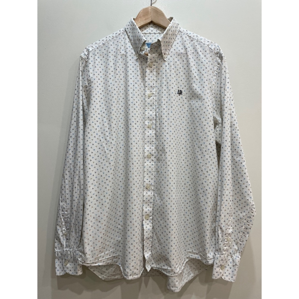 Harmont & Blaine Button Down Shirt XXL Oxford Micro Pattern Preppy Office Flaw